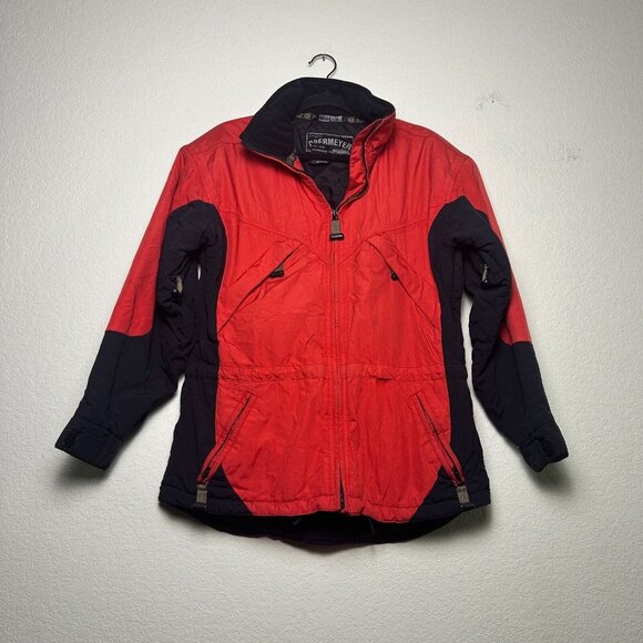 VTG Obermeyer Ski Jacket Womens 6 Red Black Utility Techwear Winter Hiking 90s - Picture 1 of 16